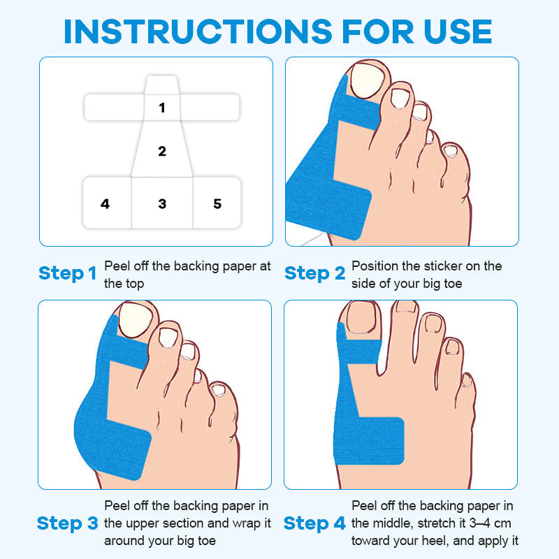 Pre-cut kinesiology tape for hallux valgus