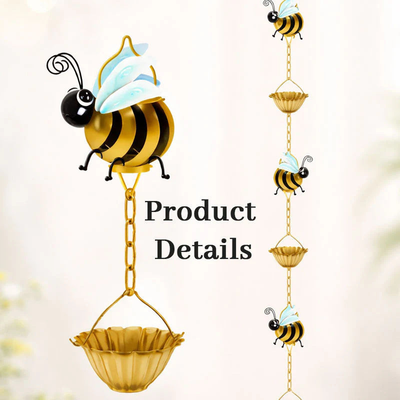 The Bumblebee Rain Chain – Whimsical Metal Garden Decor That Loves the Rain