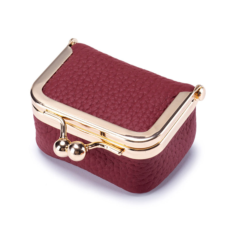 Mini jewelry box made of genuine leather