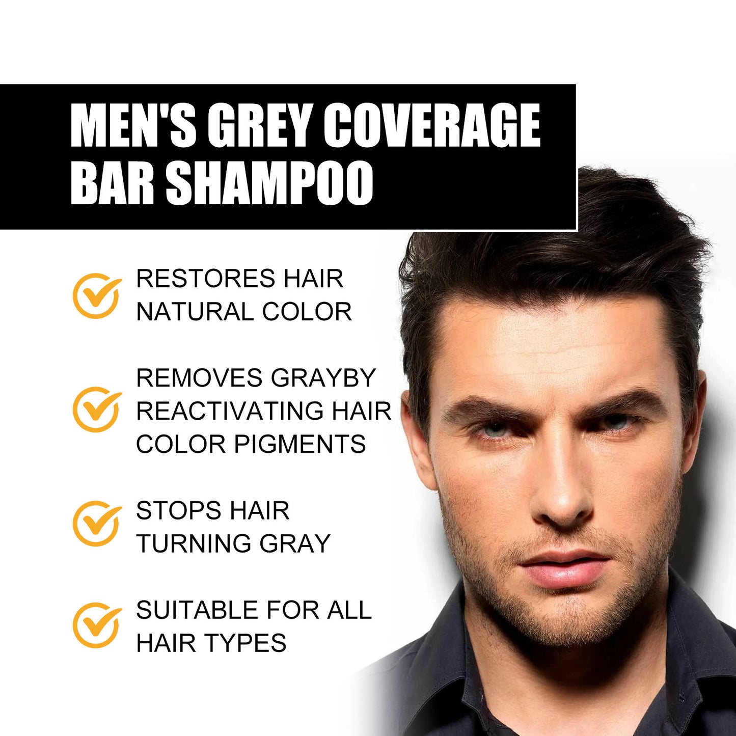 East Moon Men's Shampoo Soap Deep Cleansing Shampoo Nutritional Moisturizing Black Hair Brightening Repair Shampoo Soap