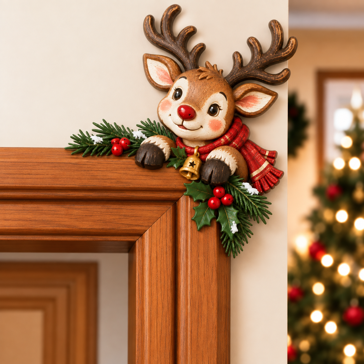 Christmas decoration for the corner of the door frame