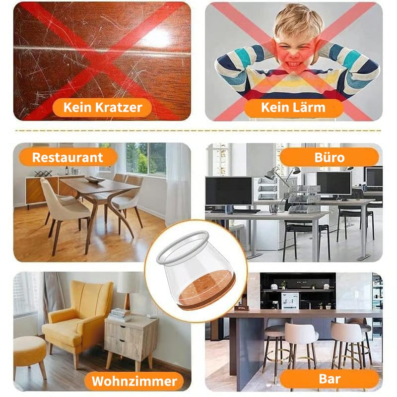 ✨ Universal rubber chair leg protectors – Suitable for all chair leg shapes, scratch-resistant and wear-resistant, the ultimate solution for protecting your floors.