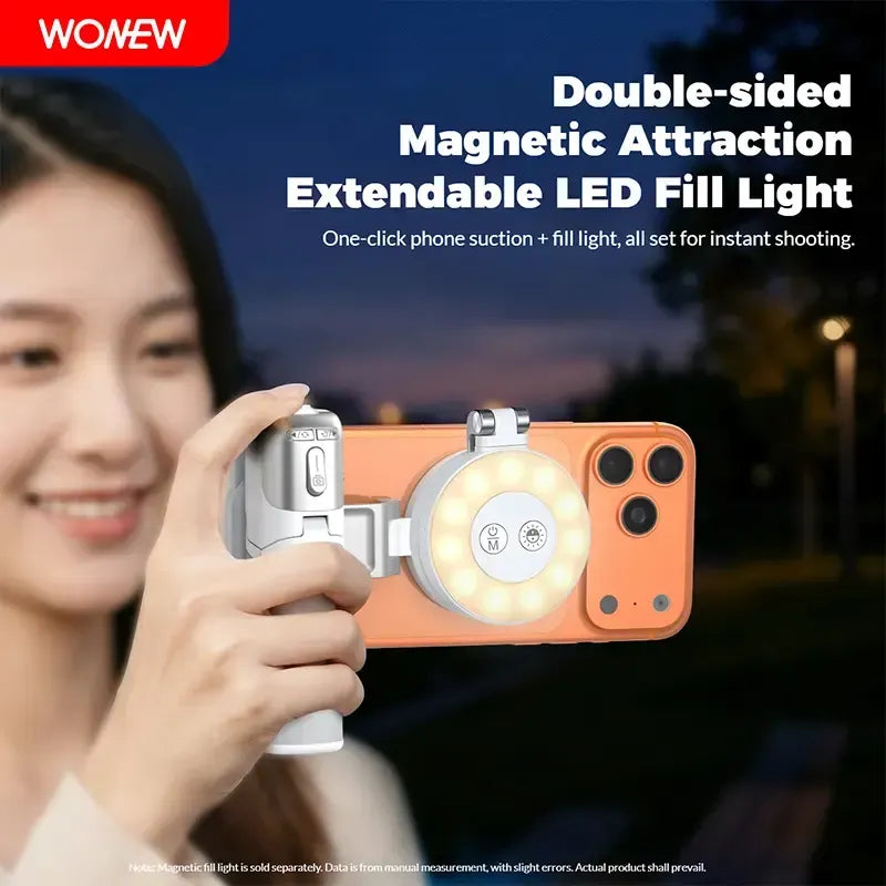 4 in 1 - Versatile Mini Tripod & Selfie Stick: Zoom-Capable, Dual-Sided Magnetic Mount, and Desktop Phone Stand