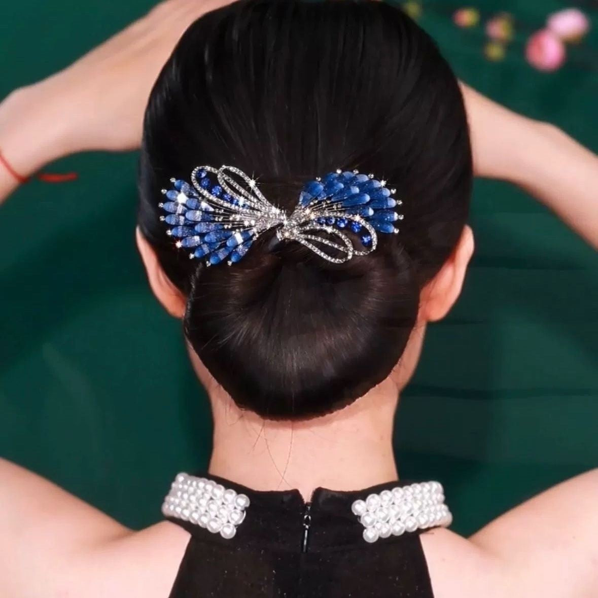 Platinum Plated Zirconia Butterfly Clip / Stylish Hair Clip