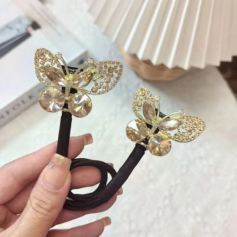 Platinum Plated Zirconia Butterfly Clip / Stylish Hair Clip