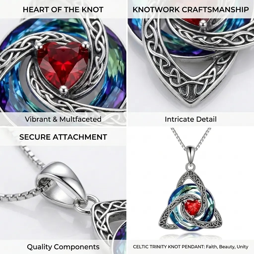 💎🔮 Necklace with Celtic Trinity knot and birthstone