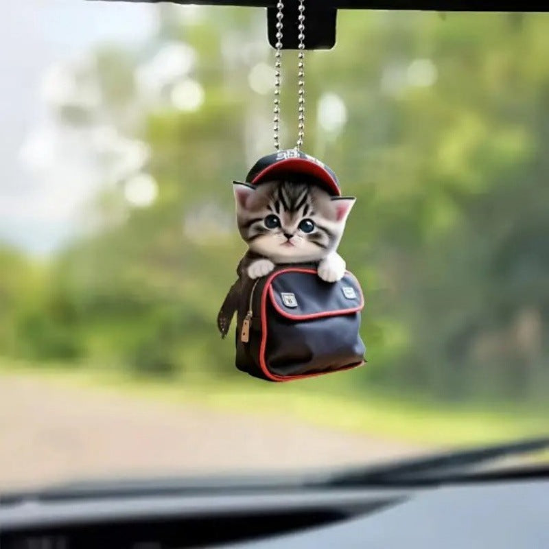 The Couple Cat Pendant | 2D Acrylic Car Charm – Cute Gift for Your Favorite Human
