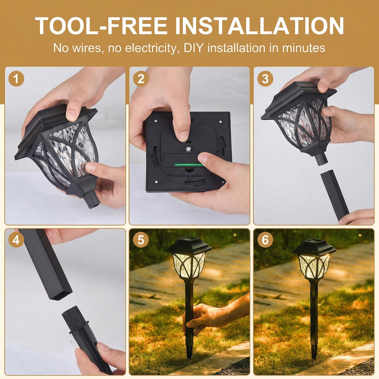 ☀️Solar Pathway Lights Outdoor/Waterproof Solar Garden Lights