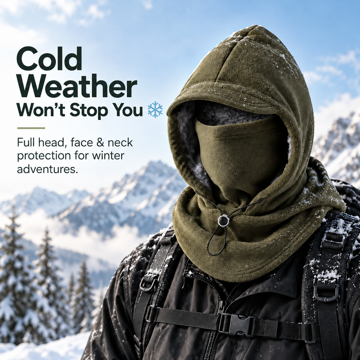 🥶 Fleece balaclava – complete protection for the face and neck during outdoor activities in winter