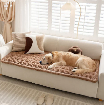 Plush Quilted Non-Slip Sofa Protector Cover for Pets