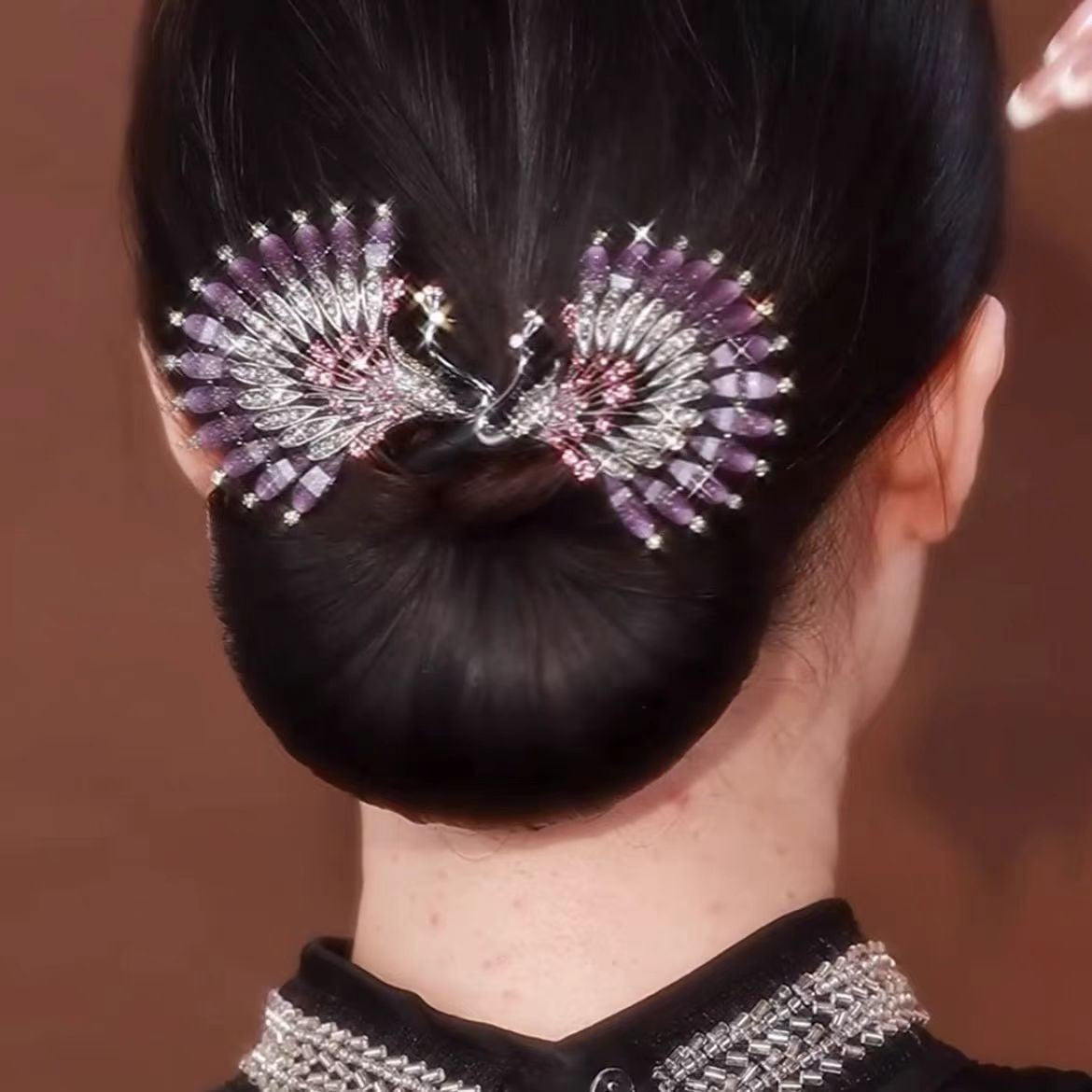 Platinum Plated Zirconia Butterfly Clip / Stylish Hair Clip