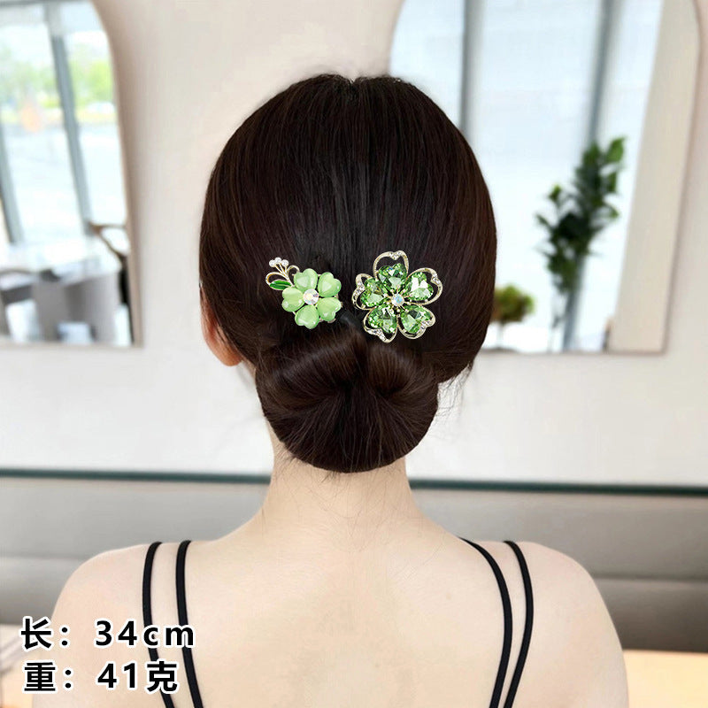 Platinum Plated Zirconia Butterfly Clip / Stylish Hair Clip