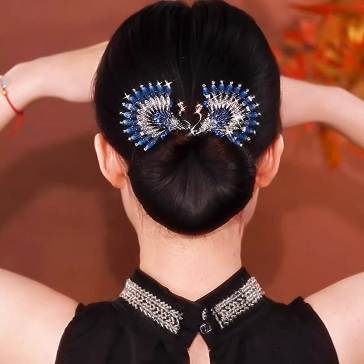 Platinum Plated Zirconia Butterfly Clip / Stylish Hair Clip
