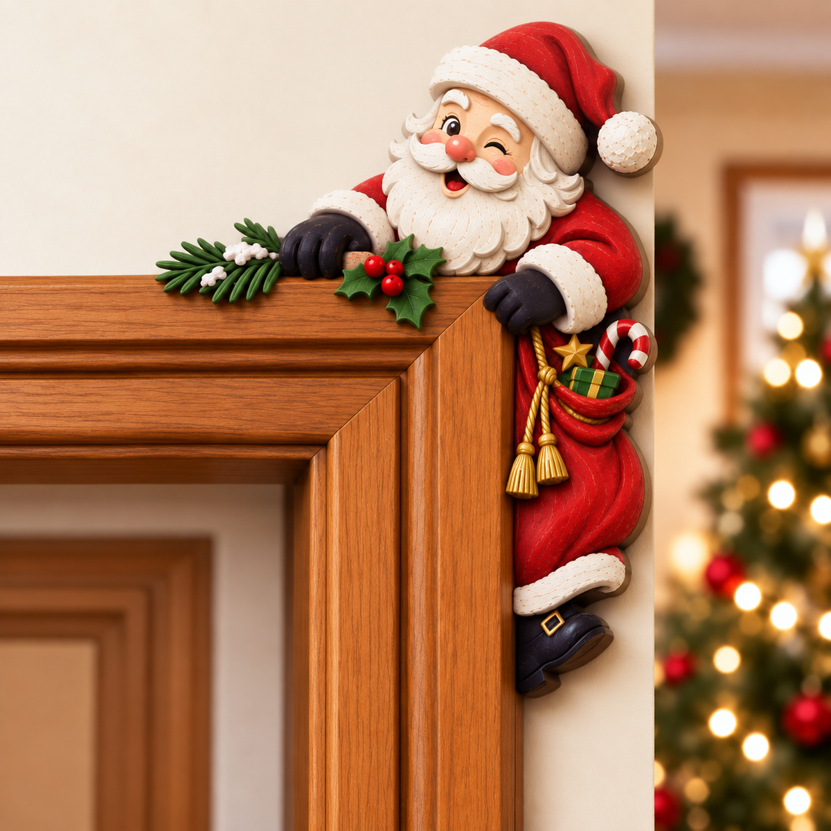 Christmas decoration for the corner of the door frame