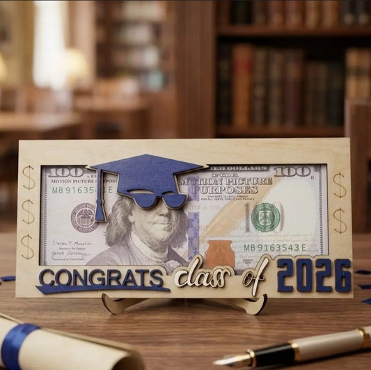 2026 Graduation Money Holder | Wooden Cash Gift Box – Unique Graduation Keepsake for High School or College Grad