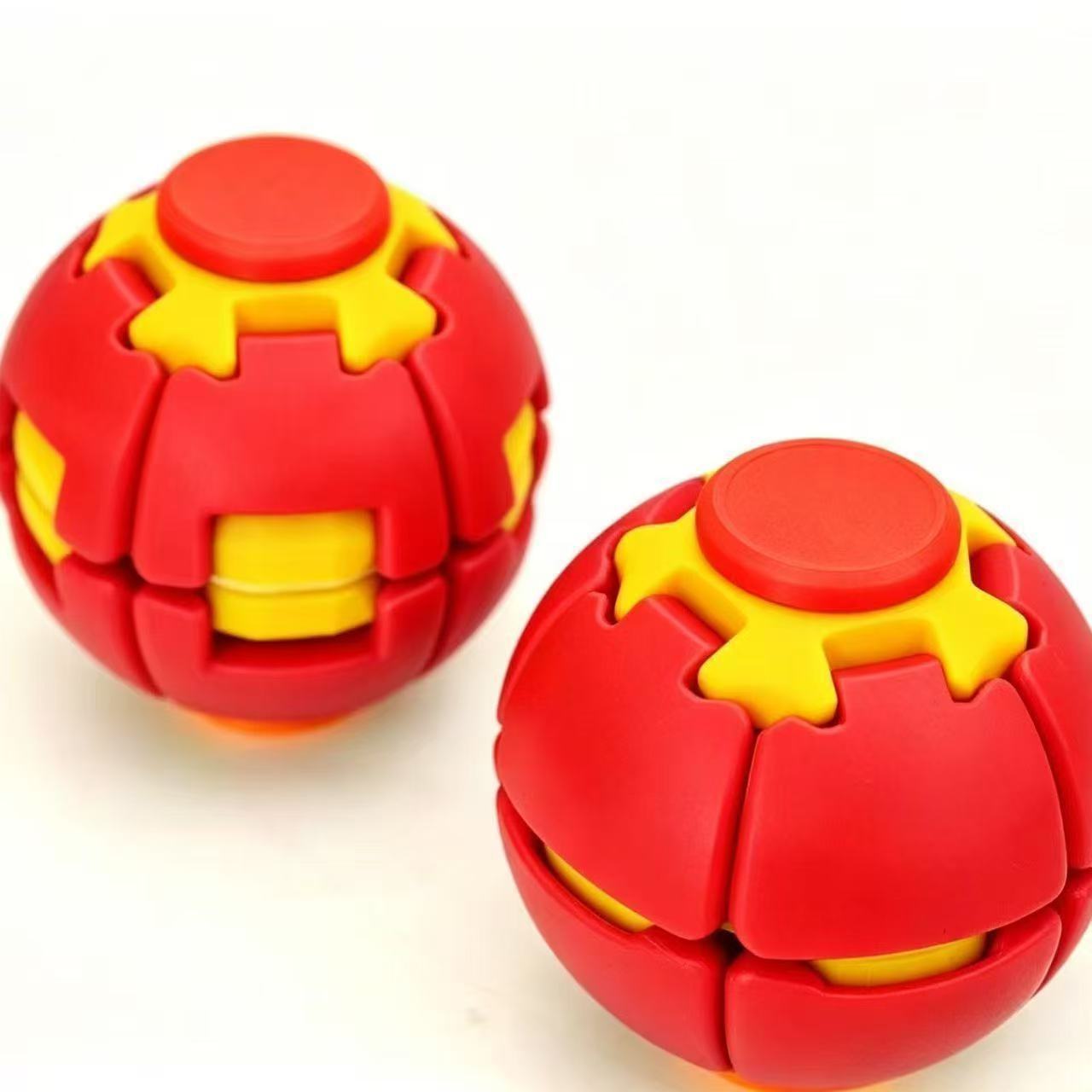 3D Printed Stress Relief Ball: Push & Spin Dual-Play Fidget Toy | Pocket-Sized Desk Decompressor