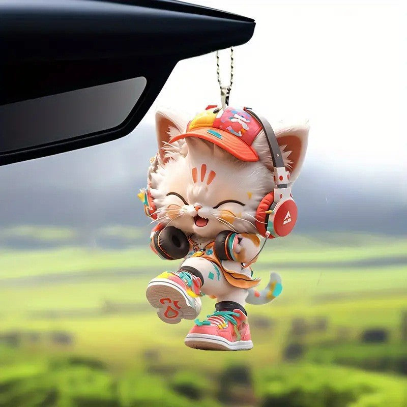 The Couple Cat Pendant | 2D Acrylic Car Charm – Cute Gift for Your Favorite Human