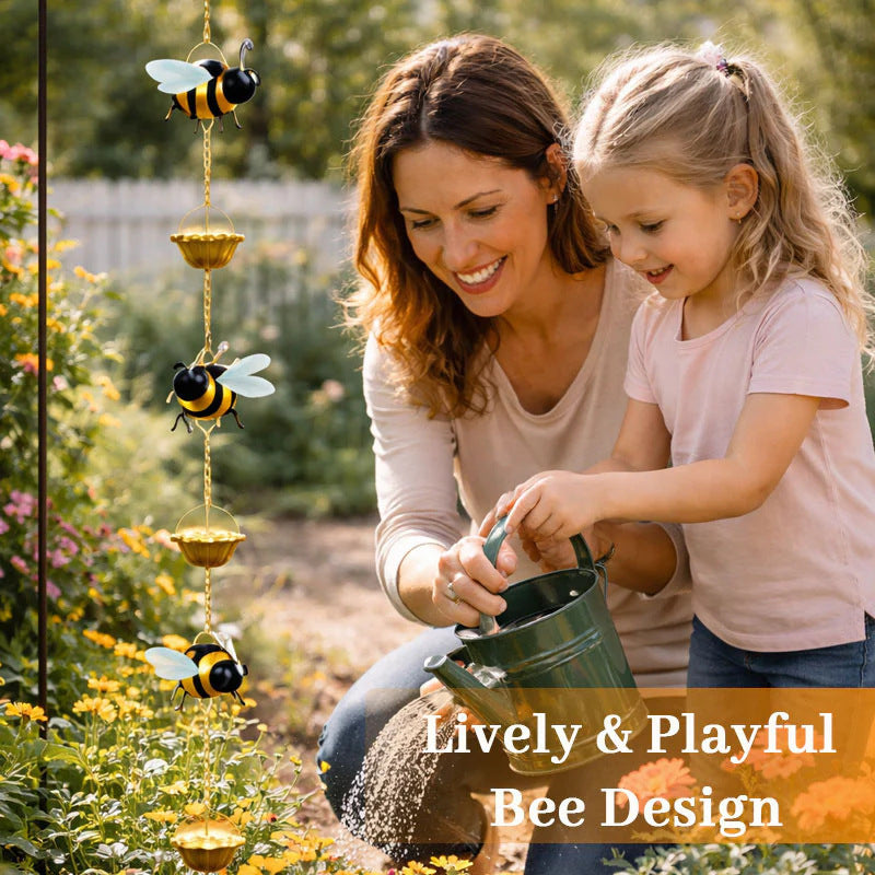 The Bumblebee Rain Chain – Whimsical Metal Garden Decor That Loves the Rain