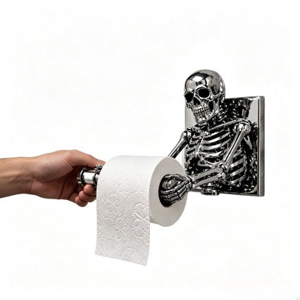 Skeleton Toilet Paper Holder, Funny Tissue Holder Skull Wall Mount