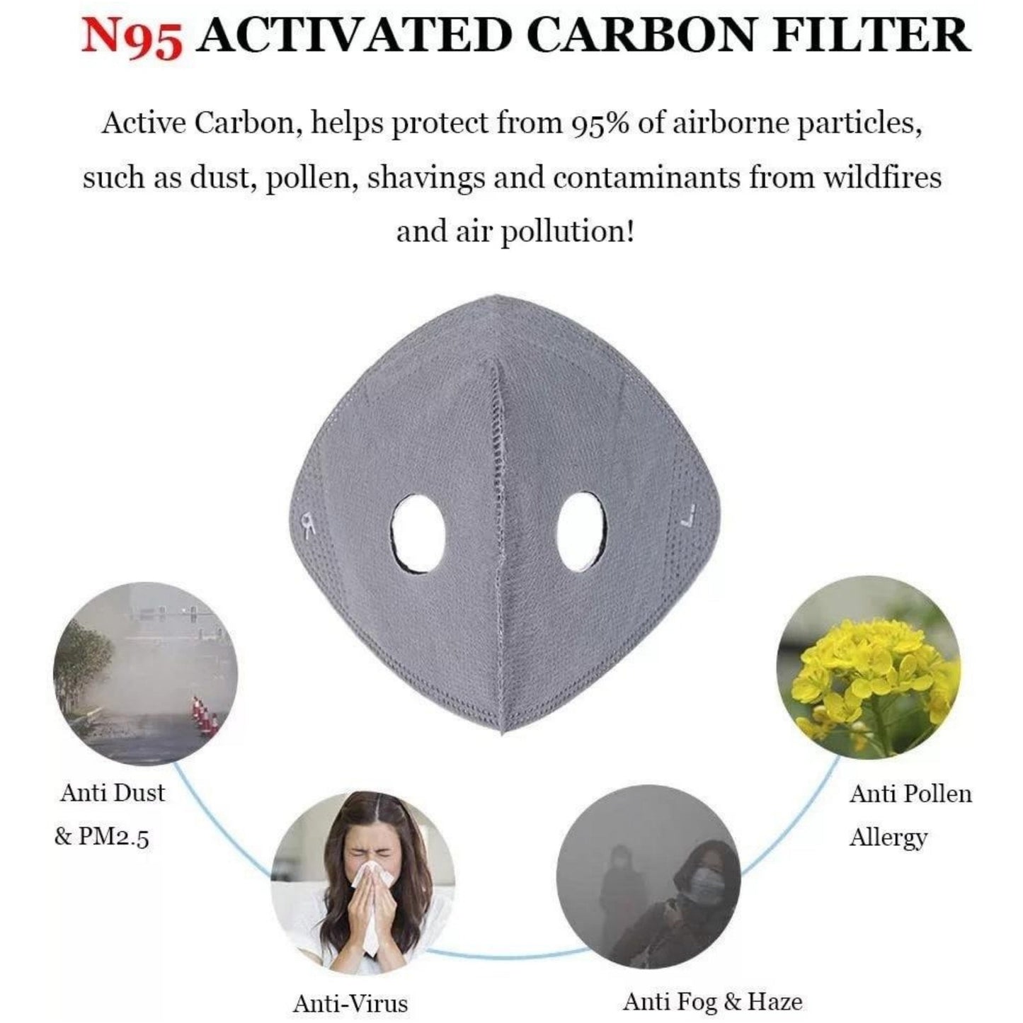 🔥 LAST DAY 50% OFF -- 💖 Reusable Dust Mask with Carbon Filter – Made for an Active Lifestyle