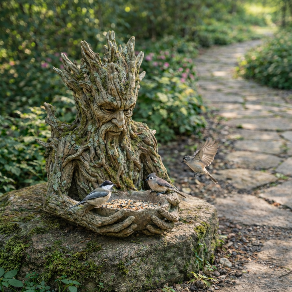 🌳 The Quiet Offering A Tree-Integrated Bird Feeding Sculpture