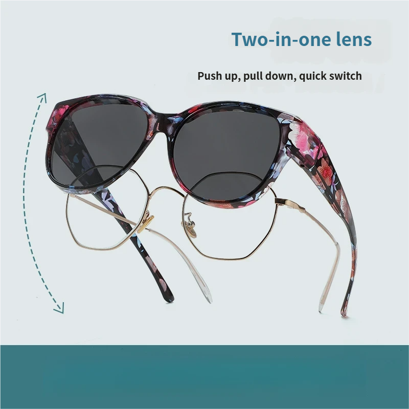 🕶 New XL cat-eye sunglasses with polarized lenses.mi i ochroną UV40