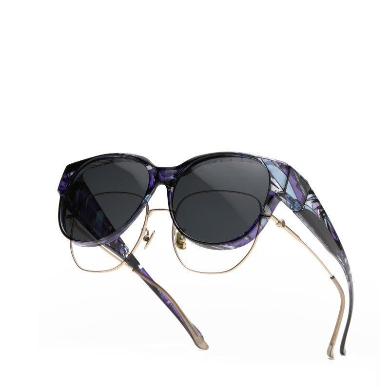 🕶 New XL cat-eye sunglasses with polarized lenses.mi i ochroną UV40