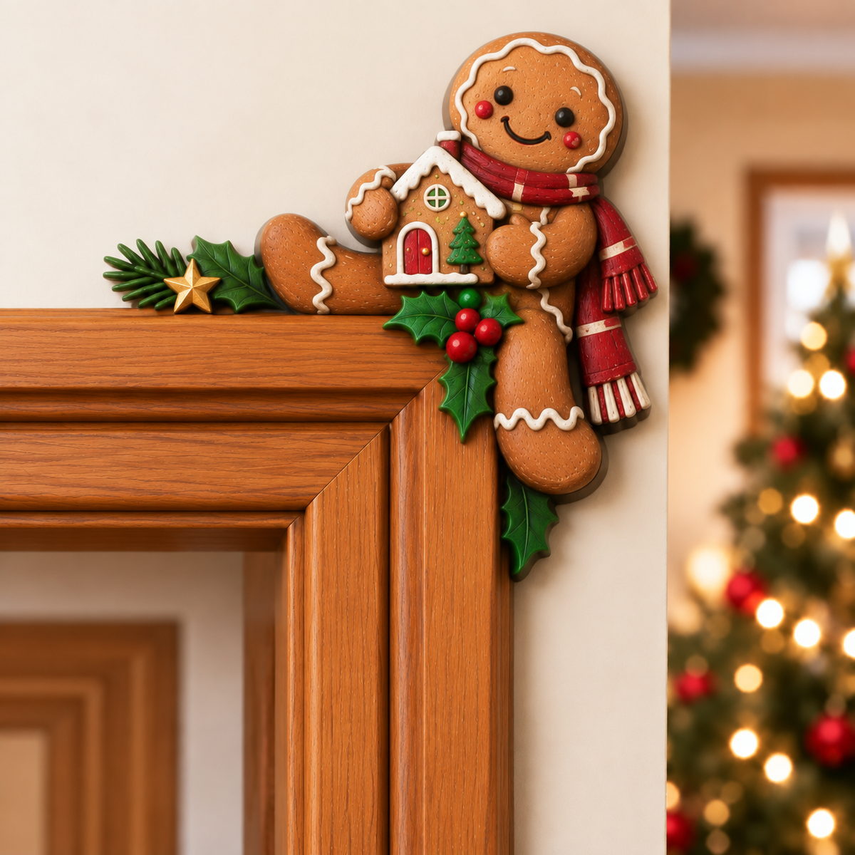 Christmas decoration for the corner of the door frame