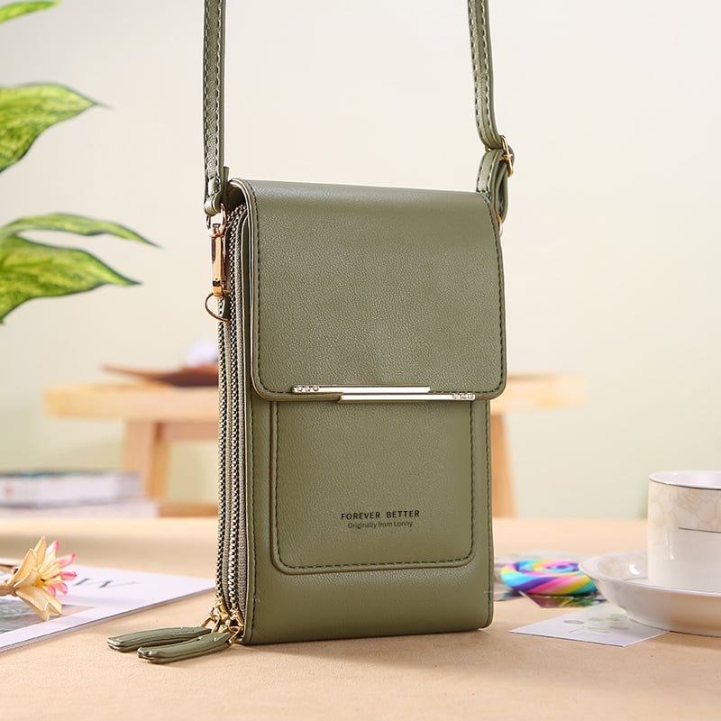 👜📱 Simple and elegant touchscreen phone bag for women, designed to be worn over the shoulder.