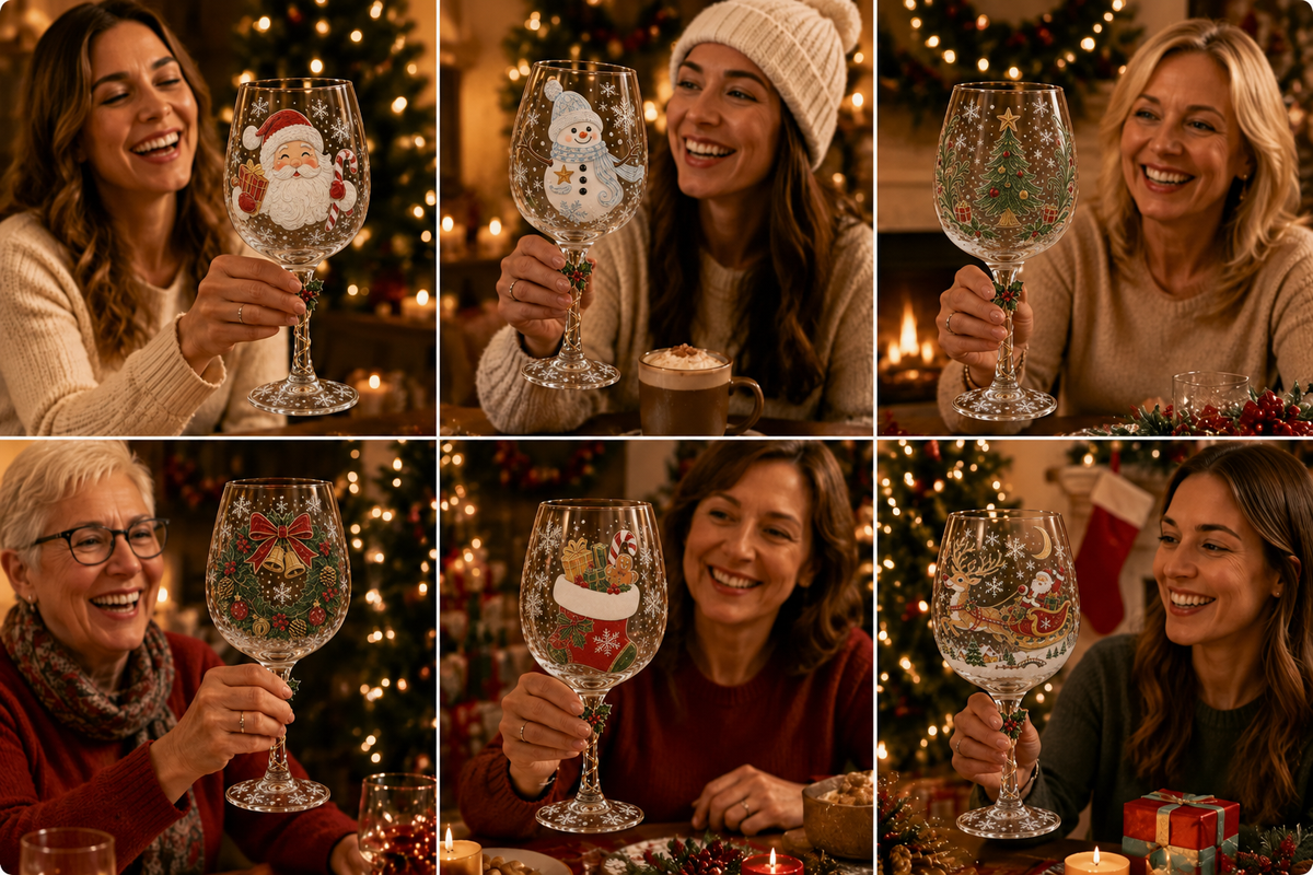 🔥🎁Christmas Wine Glass Collection Gift Box Set✨