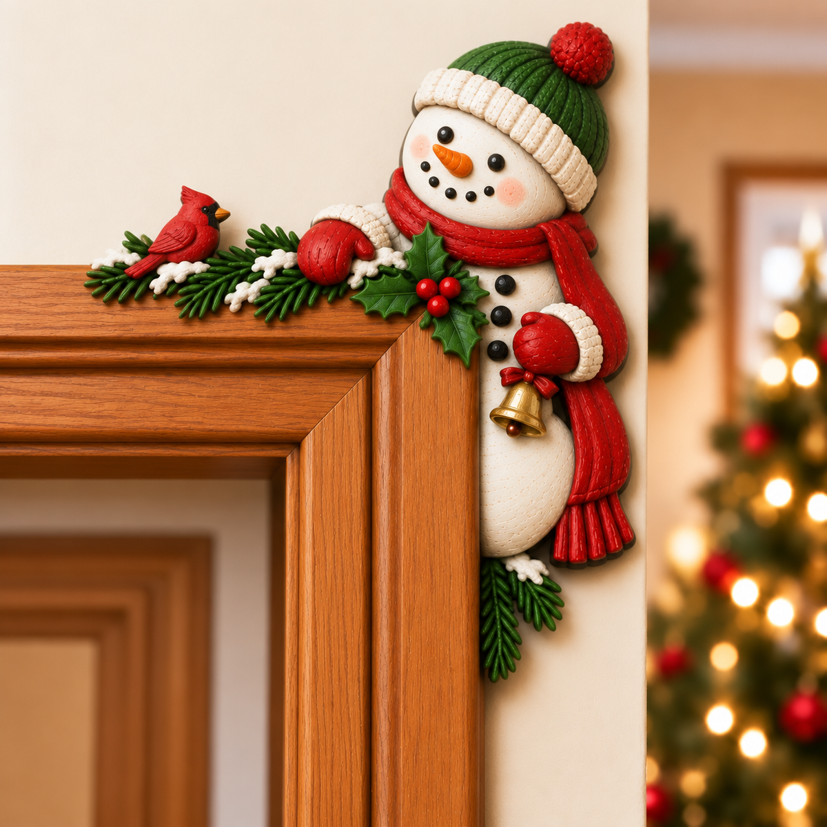 Christmas decoration for the corner of the door frame