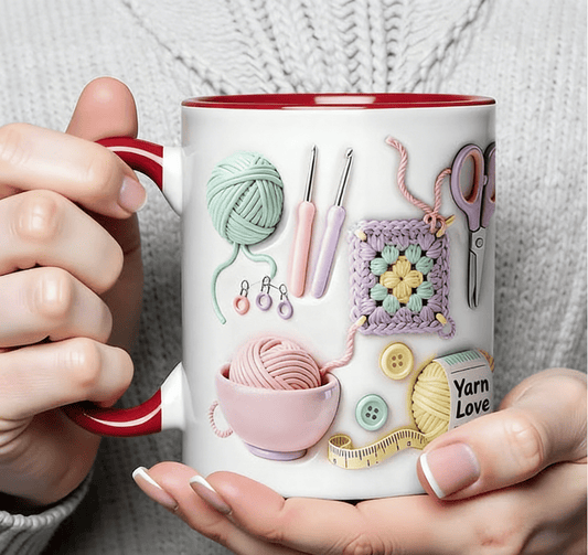 Mother's Day Gift🧶 Mug with "Yarn Love" - A gift for crafters and creative souls