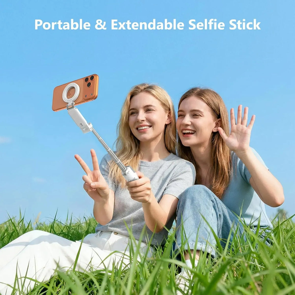 4 in 1 - Versatile Mini Tripod & Selfie Stick: Zoom-Capable, Dual-Sided Magnetic Mount, and Desktop Phone Stand