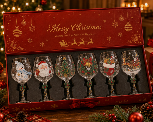 🔥🎁Christmas Wine Glass Collection Gift Box Set✨