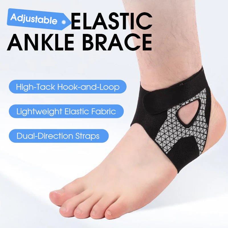 Adjustable elastic ankle brace
