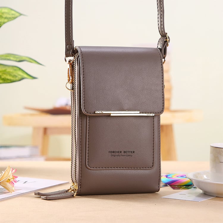 👜📱 Simple and elegant touchscreen phone bag for women, designed to be worn over the shoulder.
