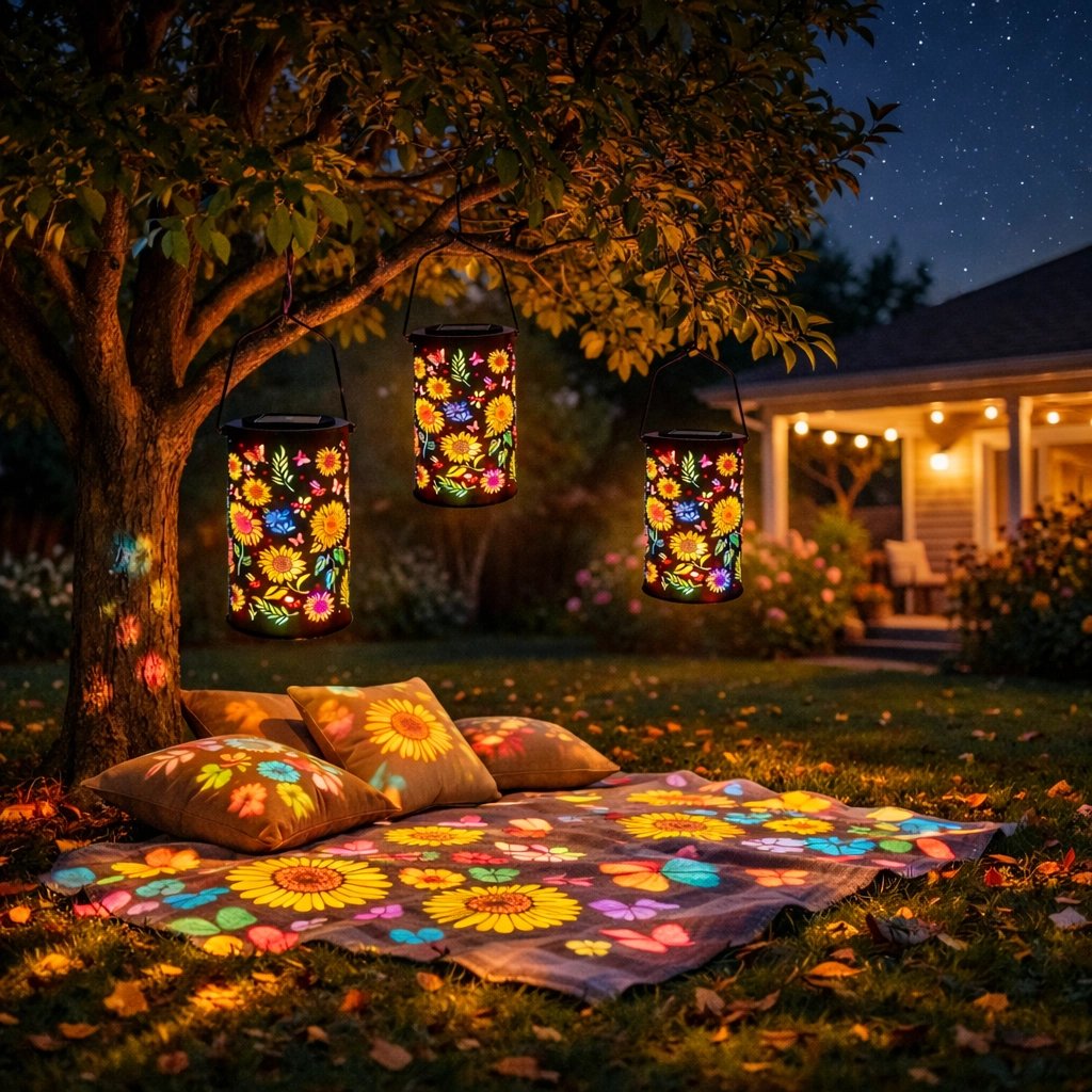 🌞Colorful solar garden lantern with sunflower light effect