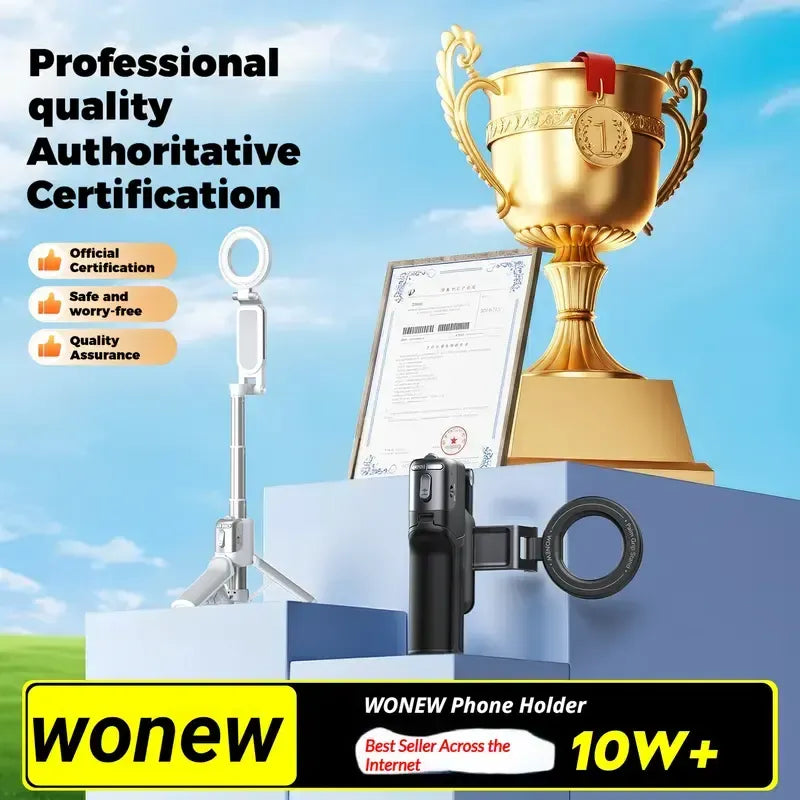 4 in 1 - Versatile Mini Tripod & Selfie Stick: Zoom-Capable, Dual-Sided Magnetic Mount, and Desktop Phone Stand