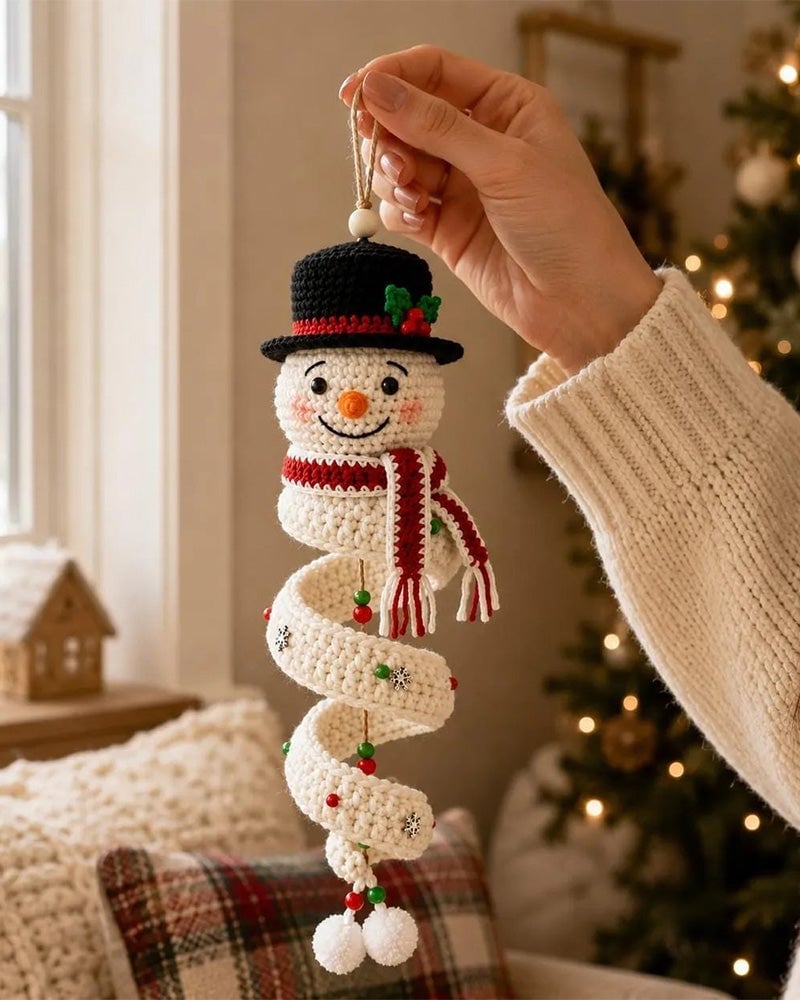 ☃️Last day 50% OFF - DIY spiral crochet snowman set