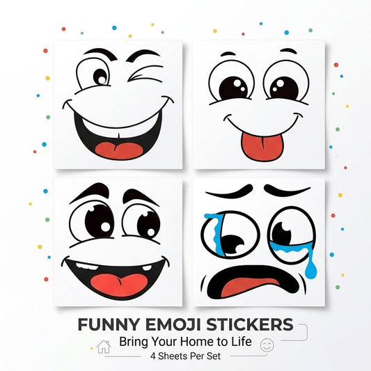 🔥Cartoon Face Stickers, self-adhesive, removable stickers with glossy surface, decoration for all surfaces