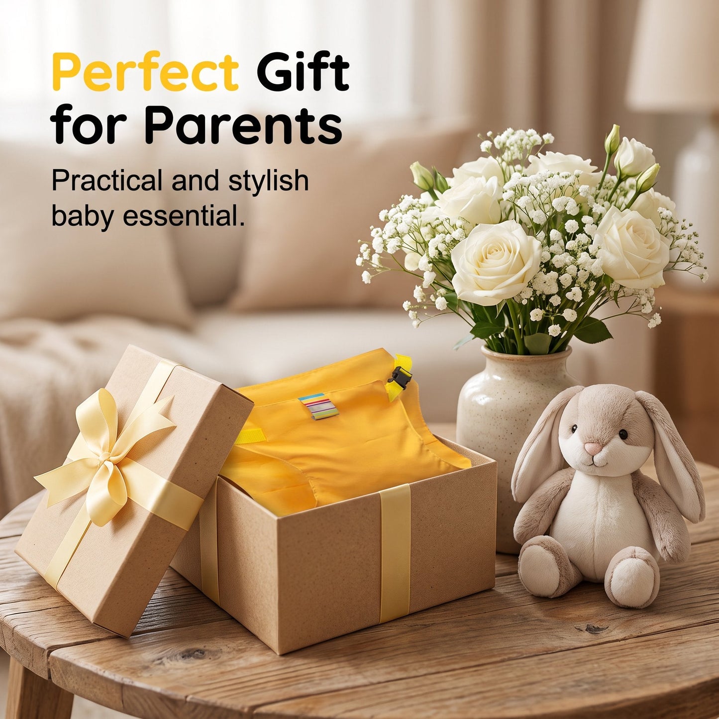 Safety belts for child seats – Portable holder for feeding straps