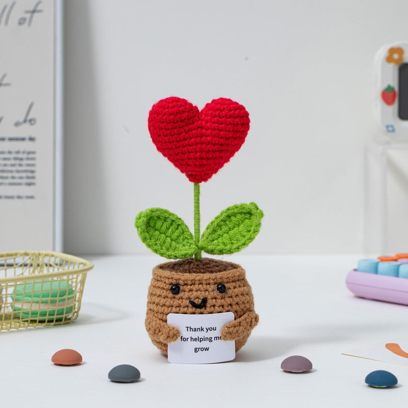 🌱Handmade Crochet Emotional Support Plant Potted