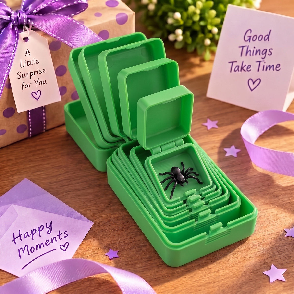 🎁 6-layer prank and surprise gift box | Choose your surprise: Middle finger, spider, or the number 67