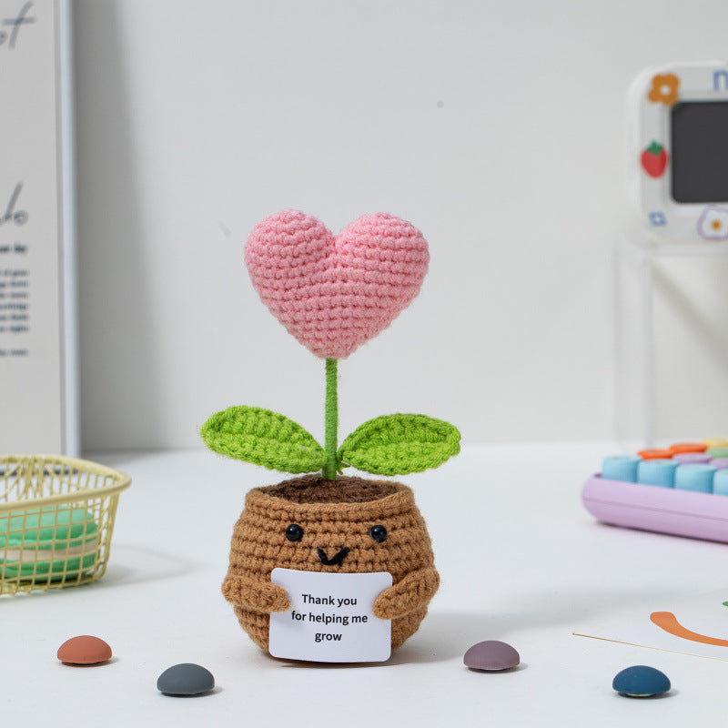 🌱Handmade Crochet Emotional Support Plant Potted