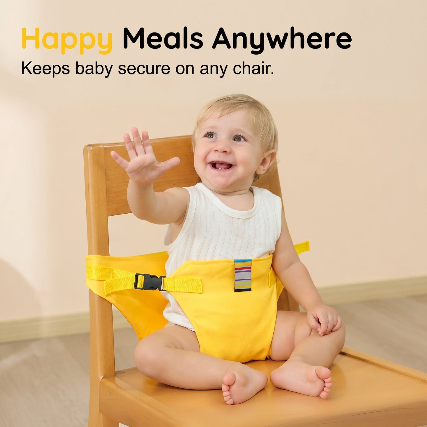 Safety belts for child seats – Portable holder for feeding straps