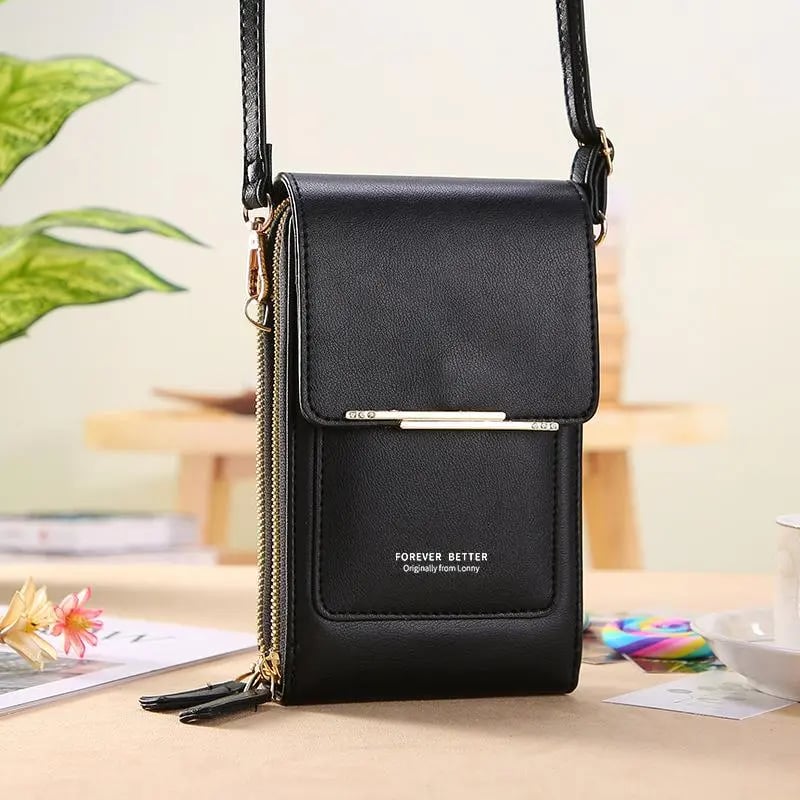 👜📱 Simple and elegant touchscreen phone bag for women, designed to be worn over the shoulder.