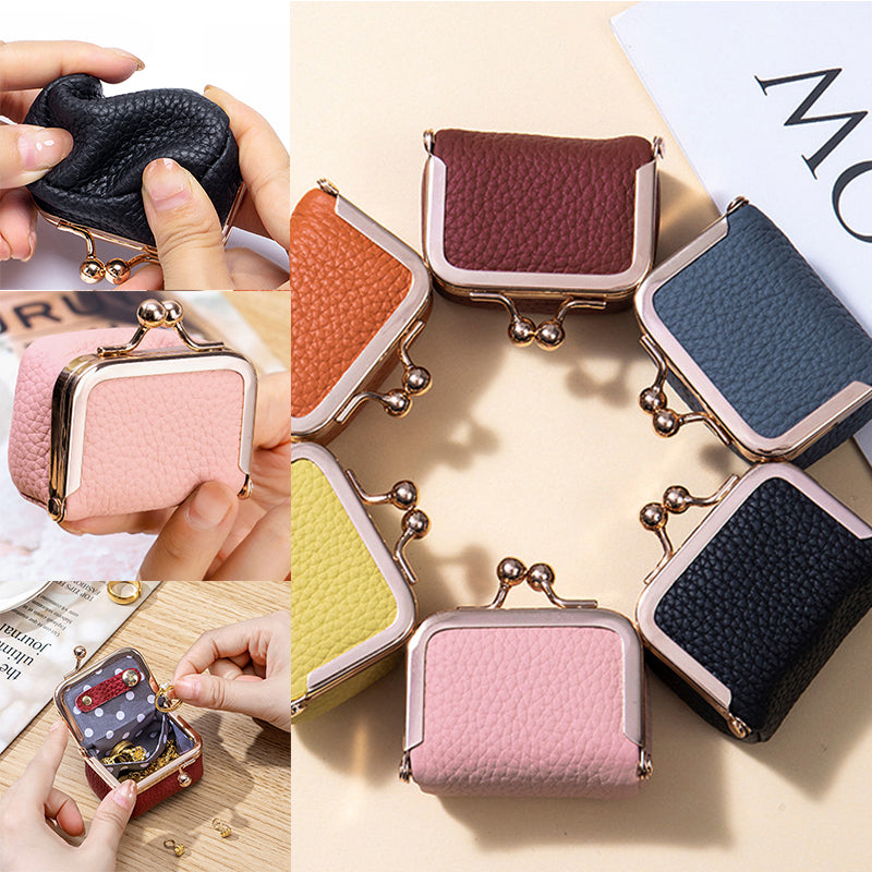 Mini jewelry box made of genuine leather