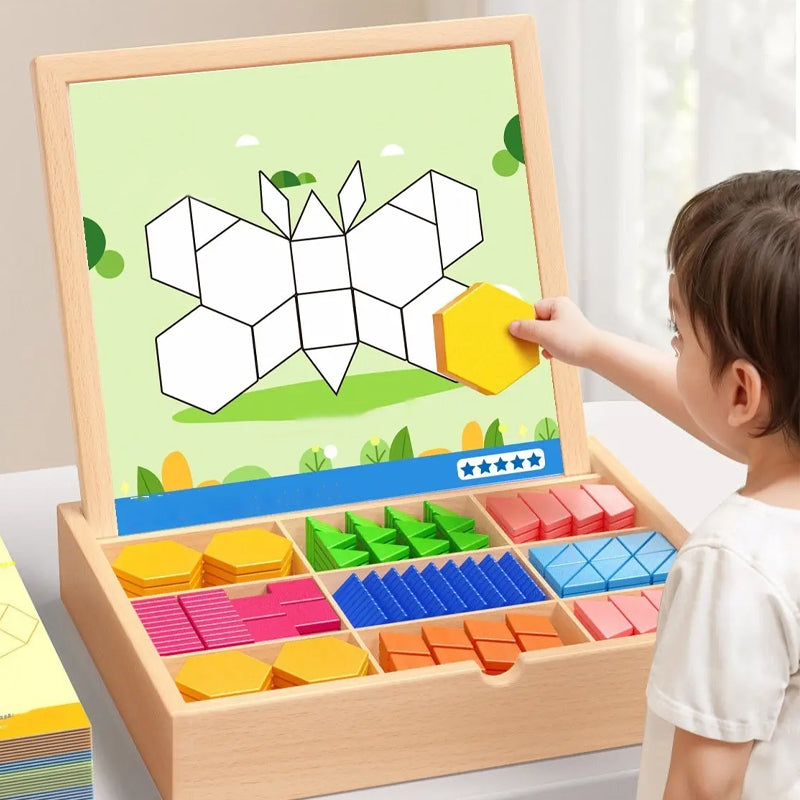🎁Mother's Day Early Bird Special: 50% Off🔥Magnetic Wooden Puzzle (Includes Patterned Blocks)