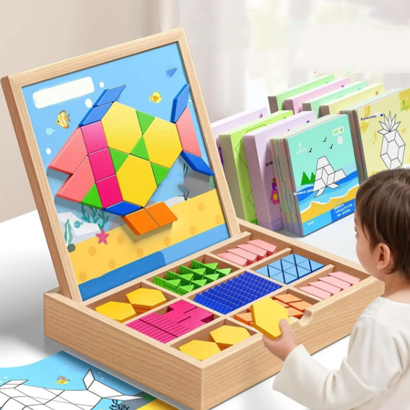 🎁Mother's Day Early Bird Special: 50% Off🔥Magnetic Wooden Puzzle (Includes Patterned Blocks)