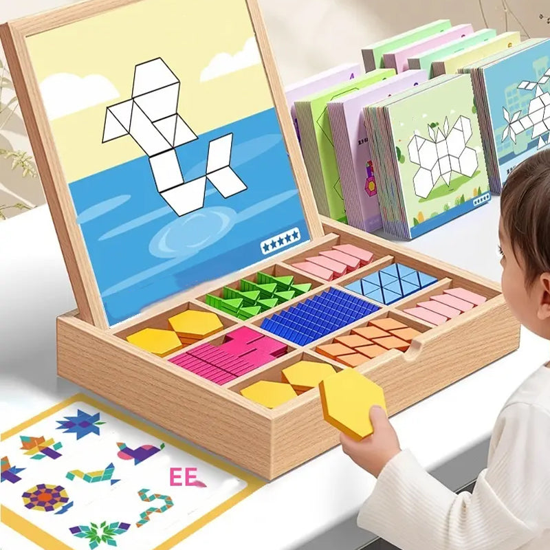 🎁Mother's Day Early Bird Special: 50% Off🔥Magnetic Wooden Puzzle (Includes Patterned Blocks)